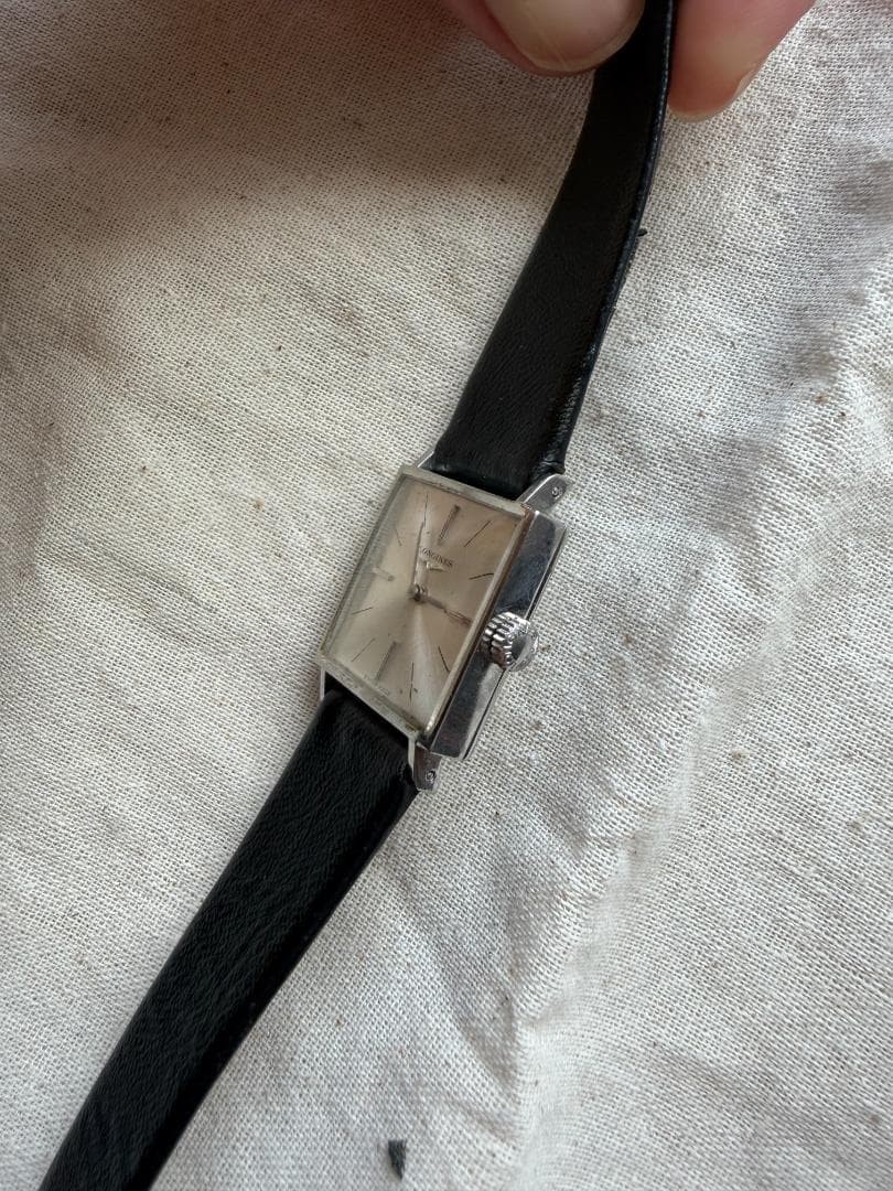 Longines Square Manual Wind Watch Black Dial Used