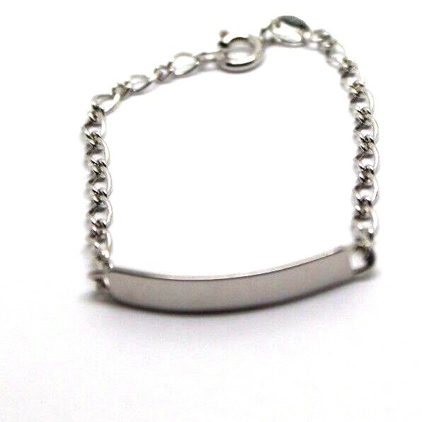 Children 9ct Solid White Gold ID Identification Bracelet – Free Post
