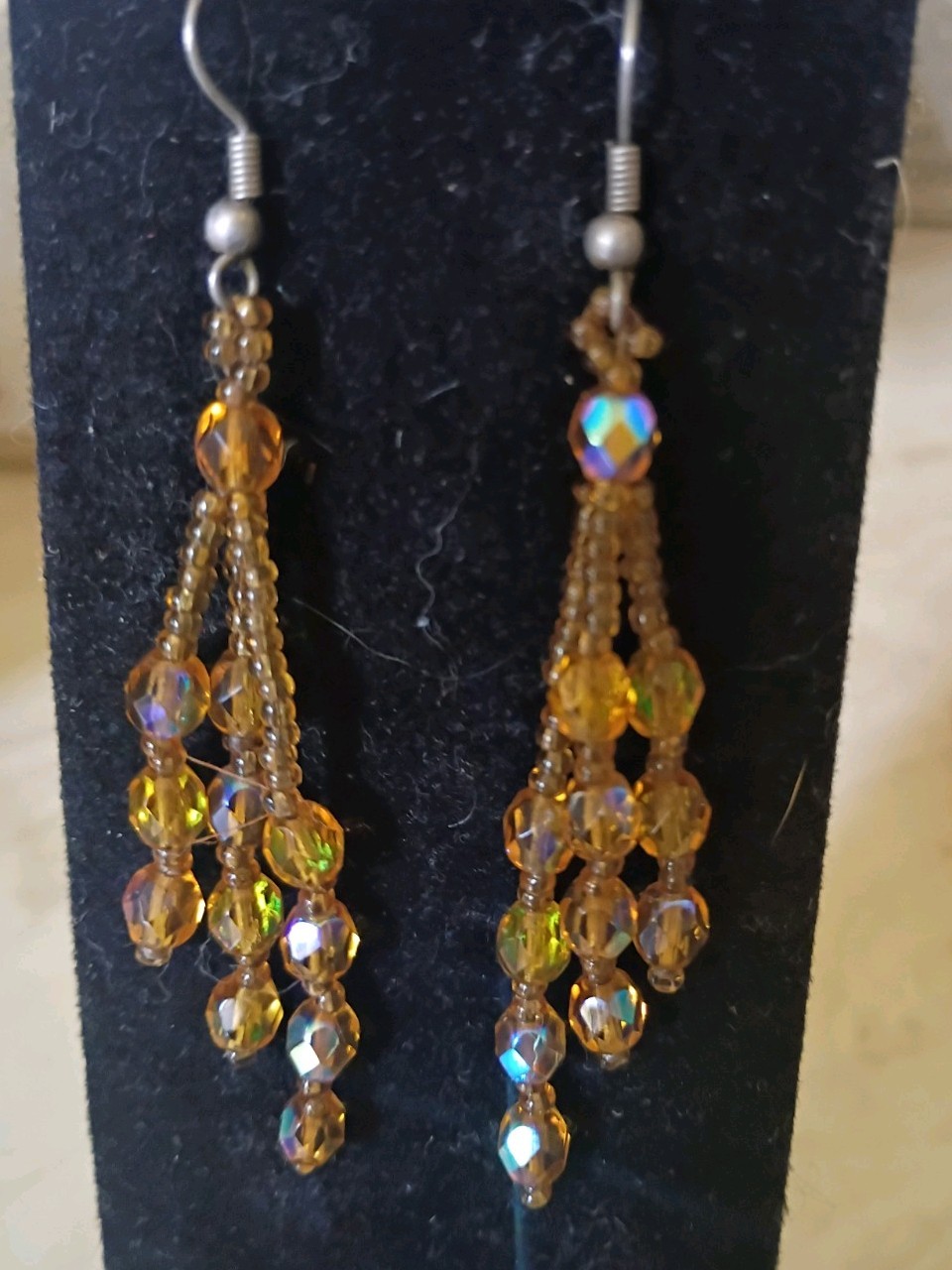 Antique Ancient Huge Baltic Amber Custom Wrapped Necklace With Sparkly Earrings