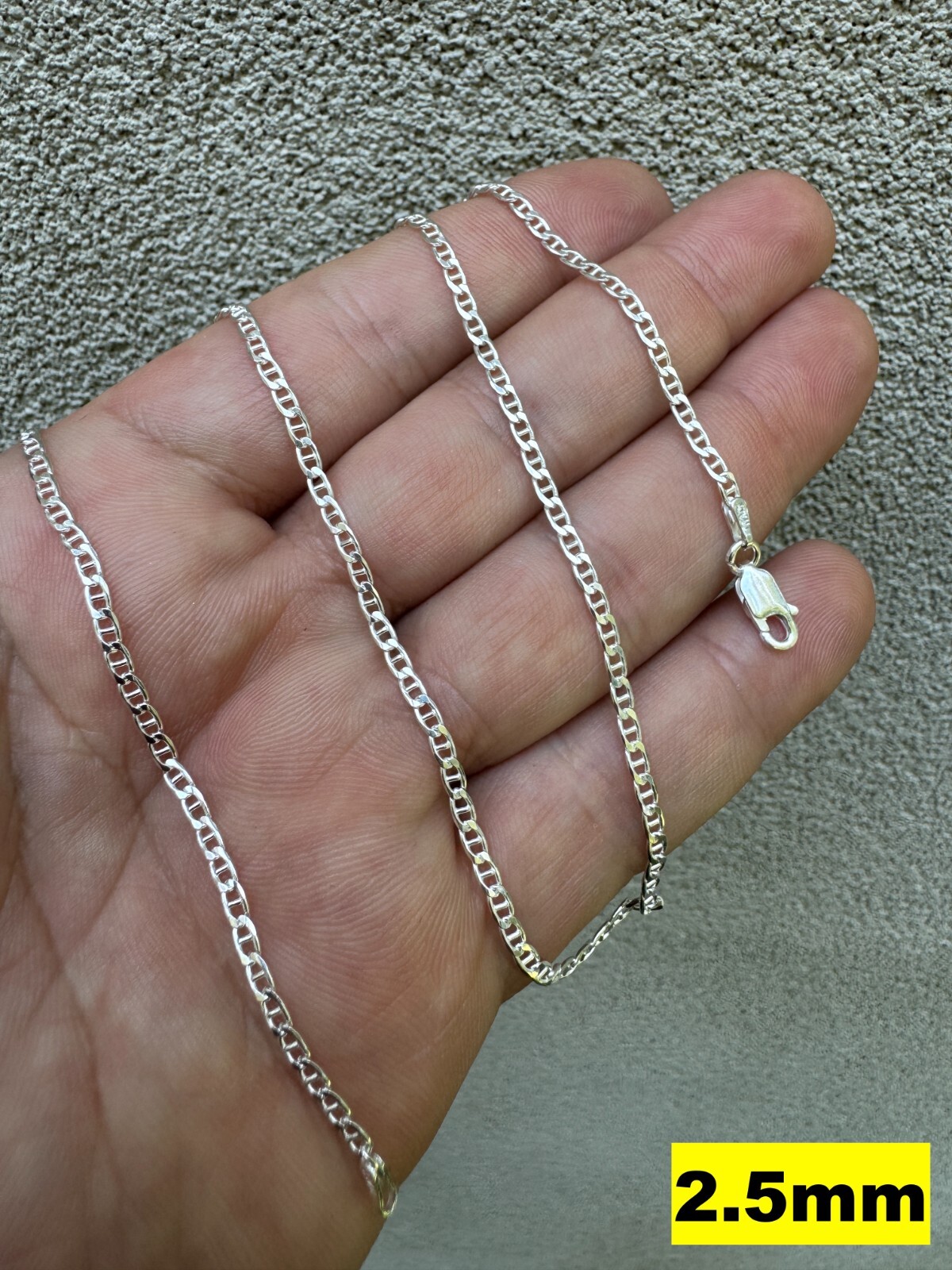 Real Solid 925 Sterling Silver Mariner Link Chain Or Bracelet ITALY 3-12mm Mens
