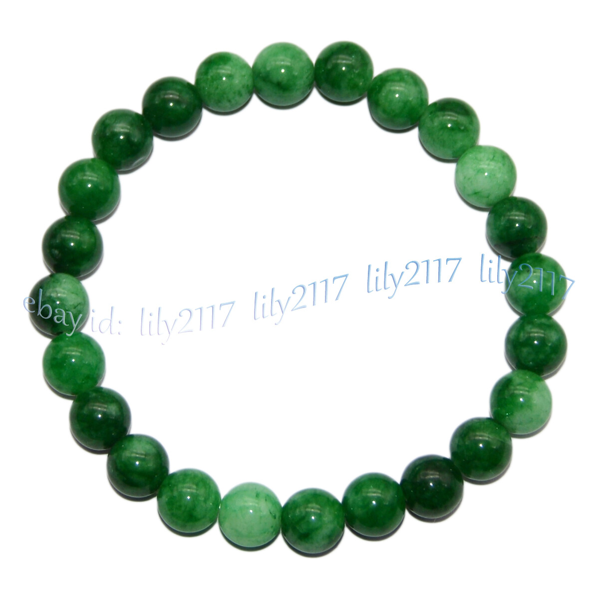 8mm Assorted Multicolor Natural Gemstone Round Beads Elastic Bracelet 7.5”