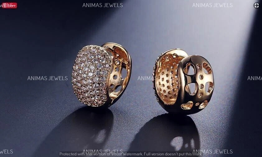 Real VVS1 Moissanite 1 CT Huggie Hoop Earrings For Women’s 14K Rose Gold Plated