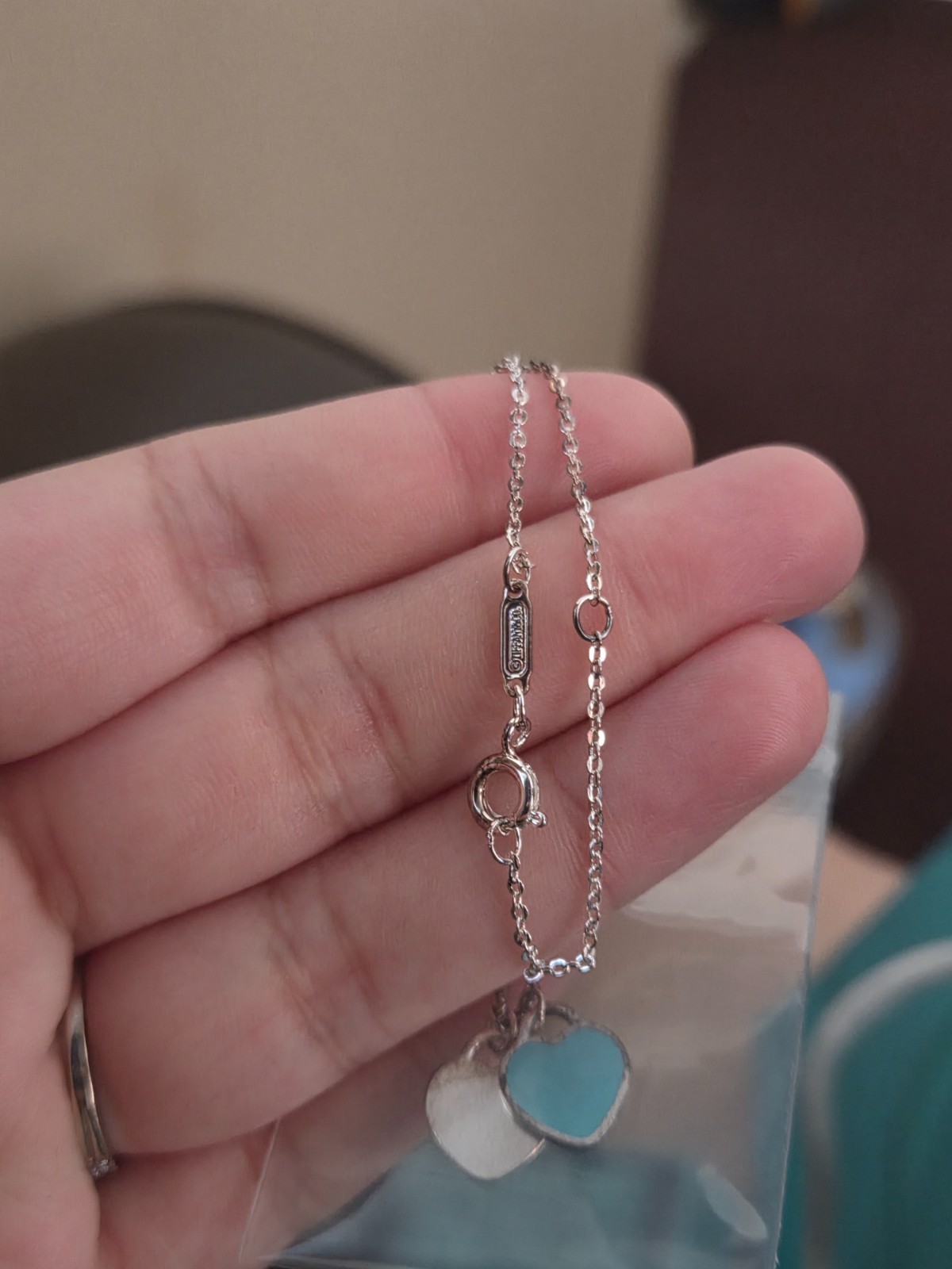 Tiffany and Co Return to Tiffany Blue Double Heart .925 Silver Pendant
