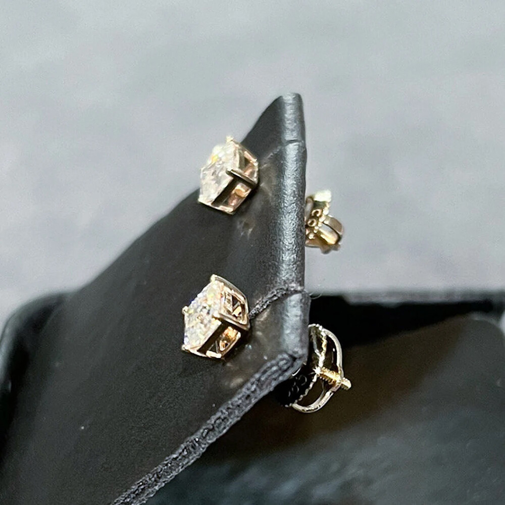 Certified 1.20-10.00ctw D/FL Asscher Cut Moissanite S925 Solitaire Stud Earrings