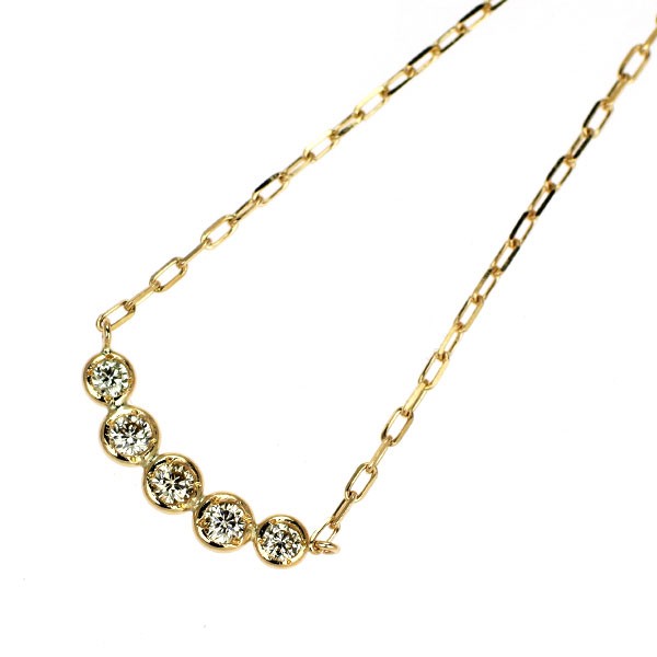 4℃ K10YG diamond pendant necklace – Auth free shipping from Japan- Auth SELBY_JA