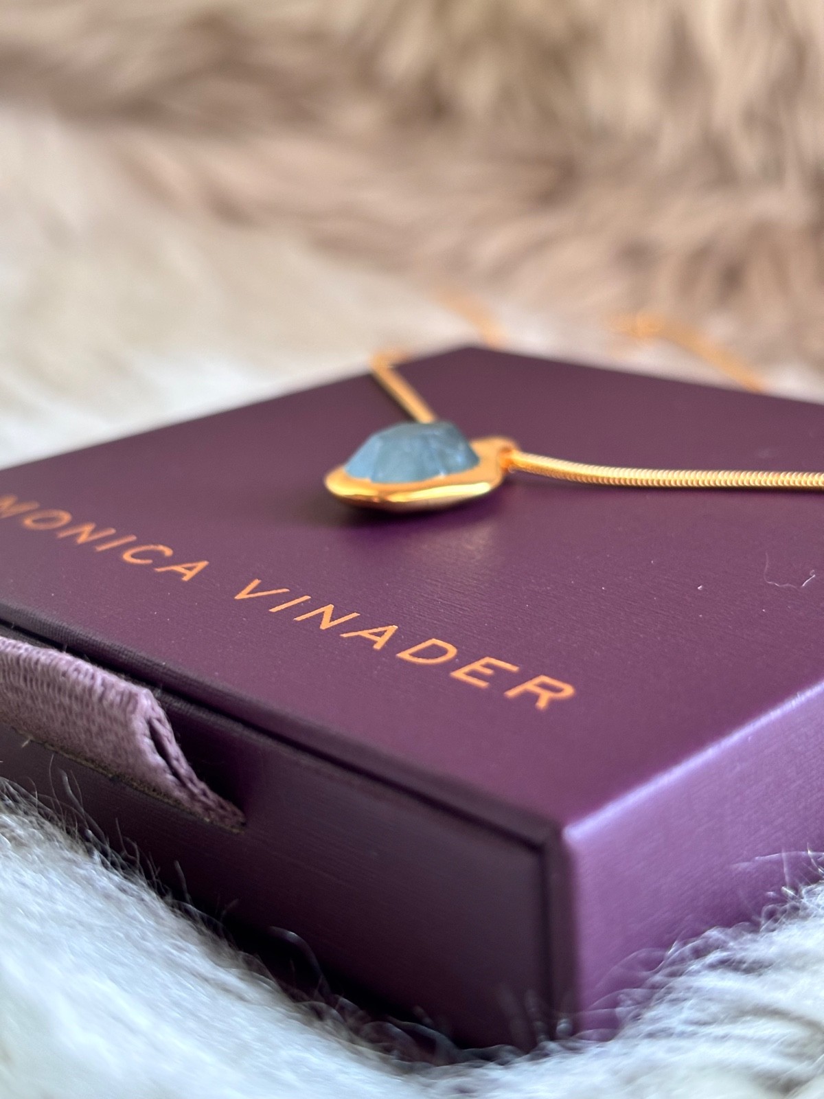 MONICA VINADER 💎 Odyssey Chain Necklace 18k Gold & Aquamarine £199