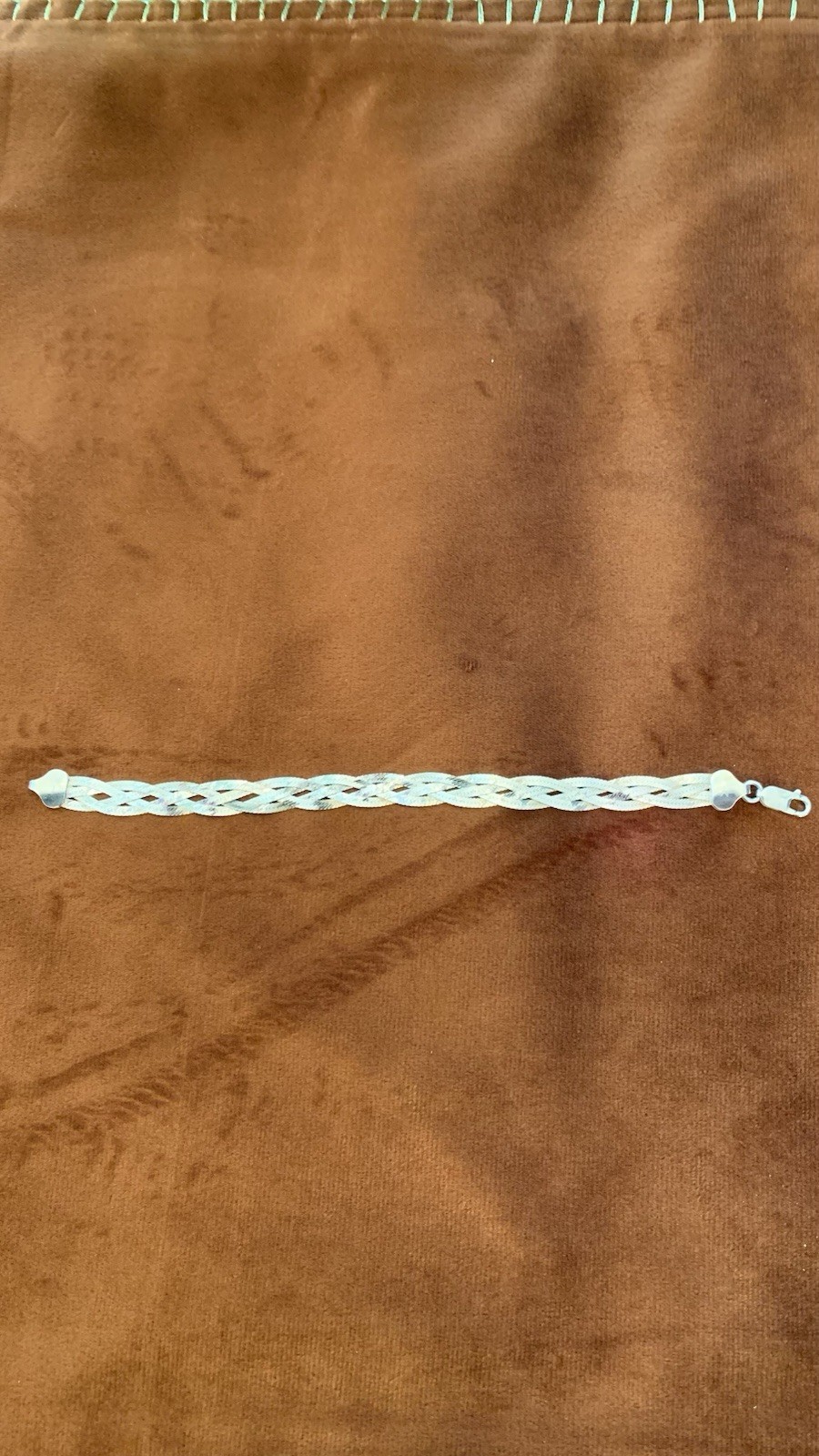 Made In Italy Mesh Woven Braided 925 Sterling Silver Bracelet