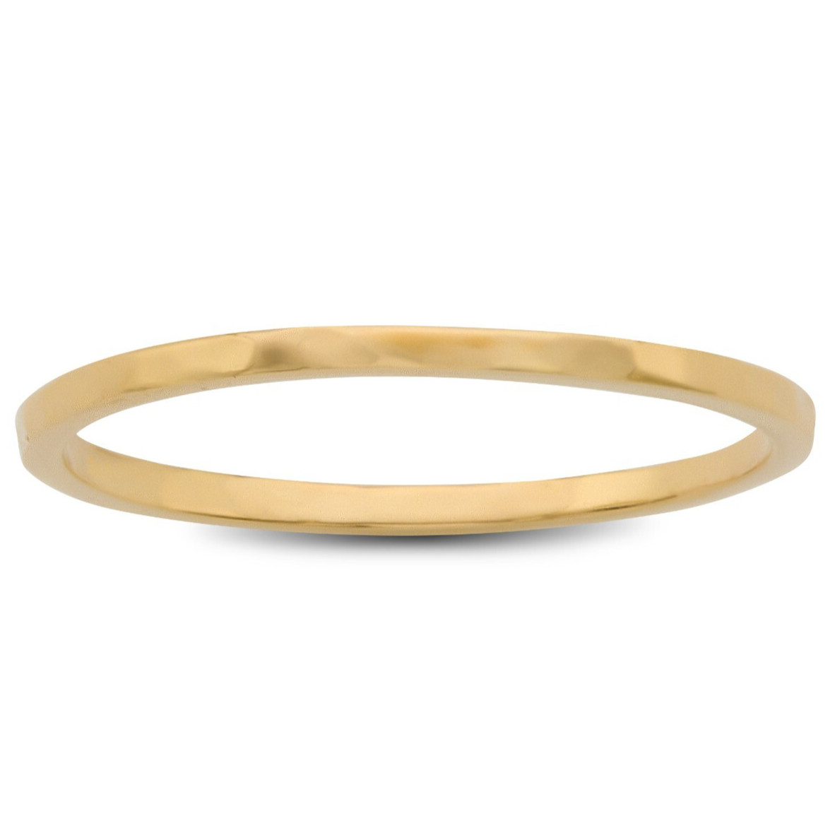 Solid 18K Yellow Gold Hammered Ring 1mm Size 1–15 Thin Gold Ring Midi Stack Band