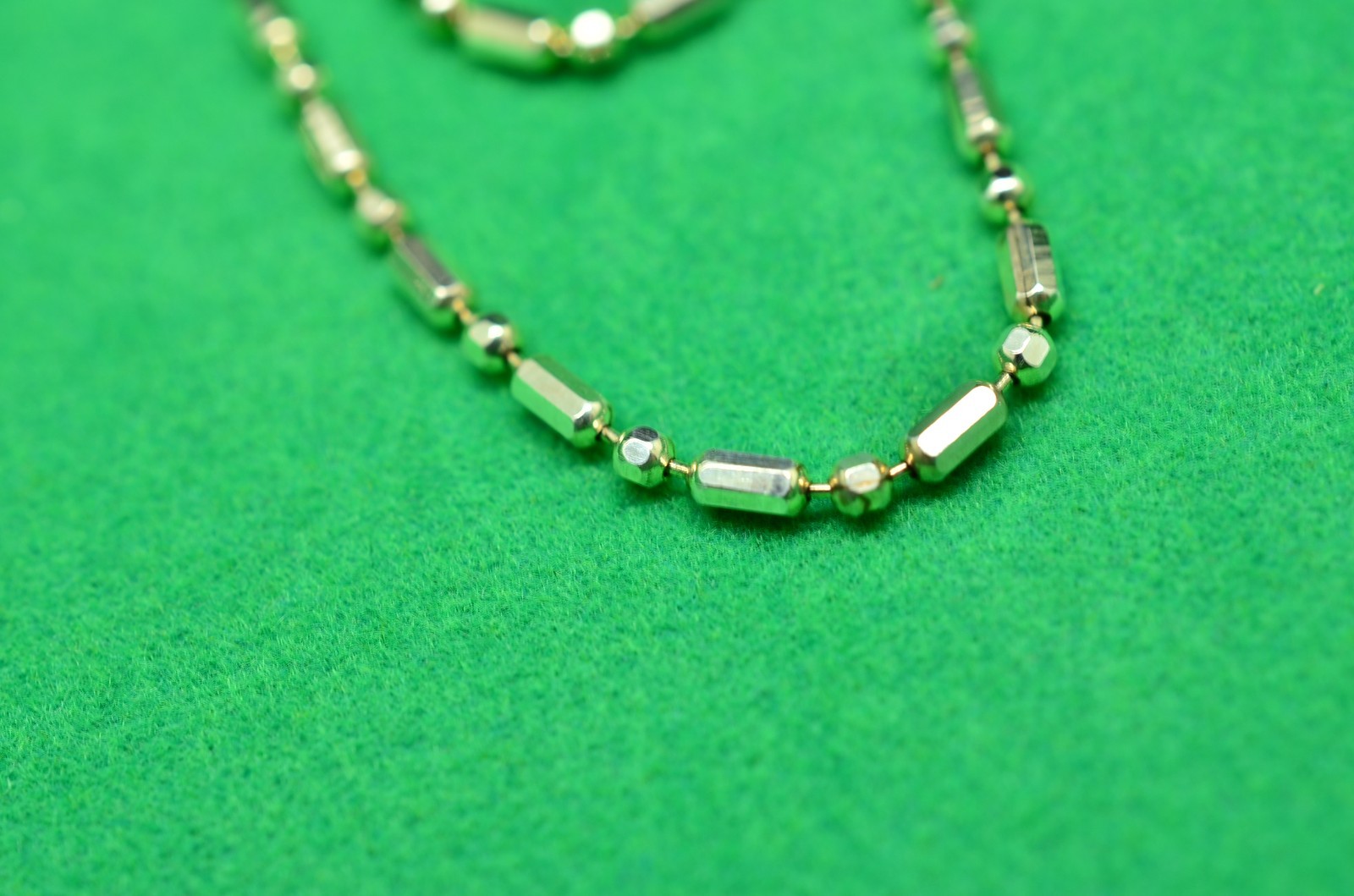 24″ Silver Plated Bead and Bar chain necklace 1.2mm
