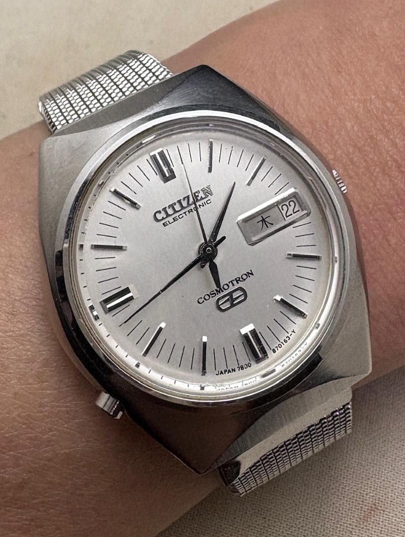 Citizen Cosmotron Quartz Mens Watch 37x40mm wrist 19cm/7.5in