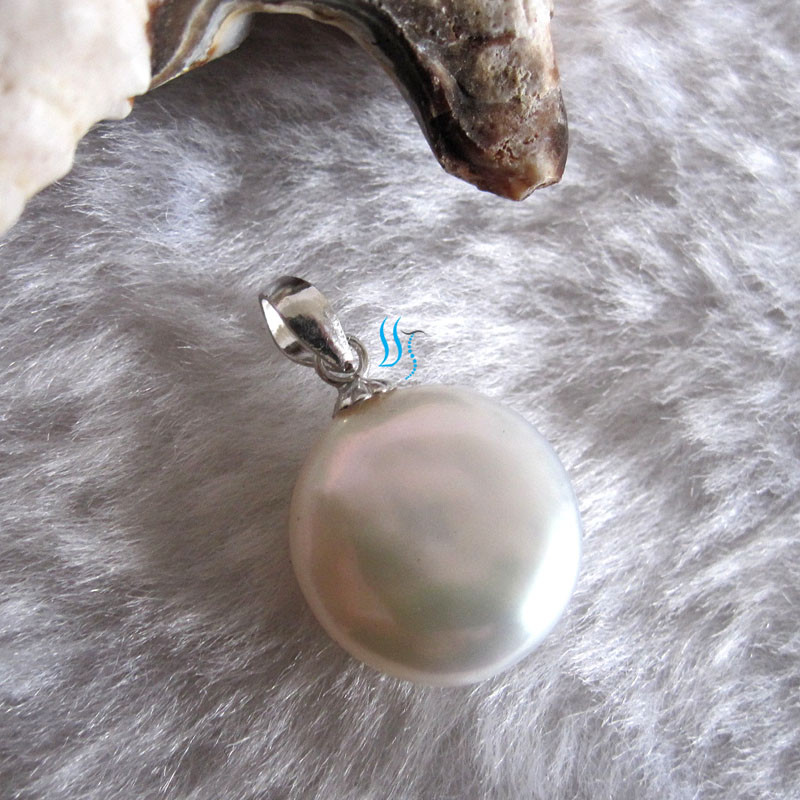 11.0-12.0mm Coin Freshwater Pearl Pendant P1S——MORE COLORS