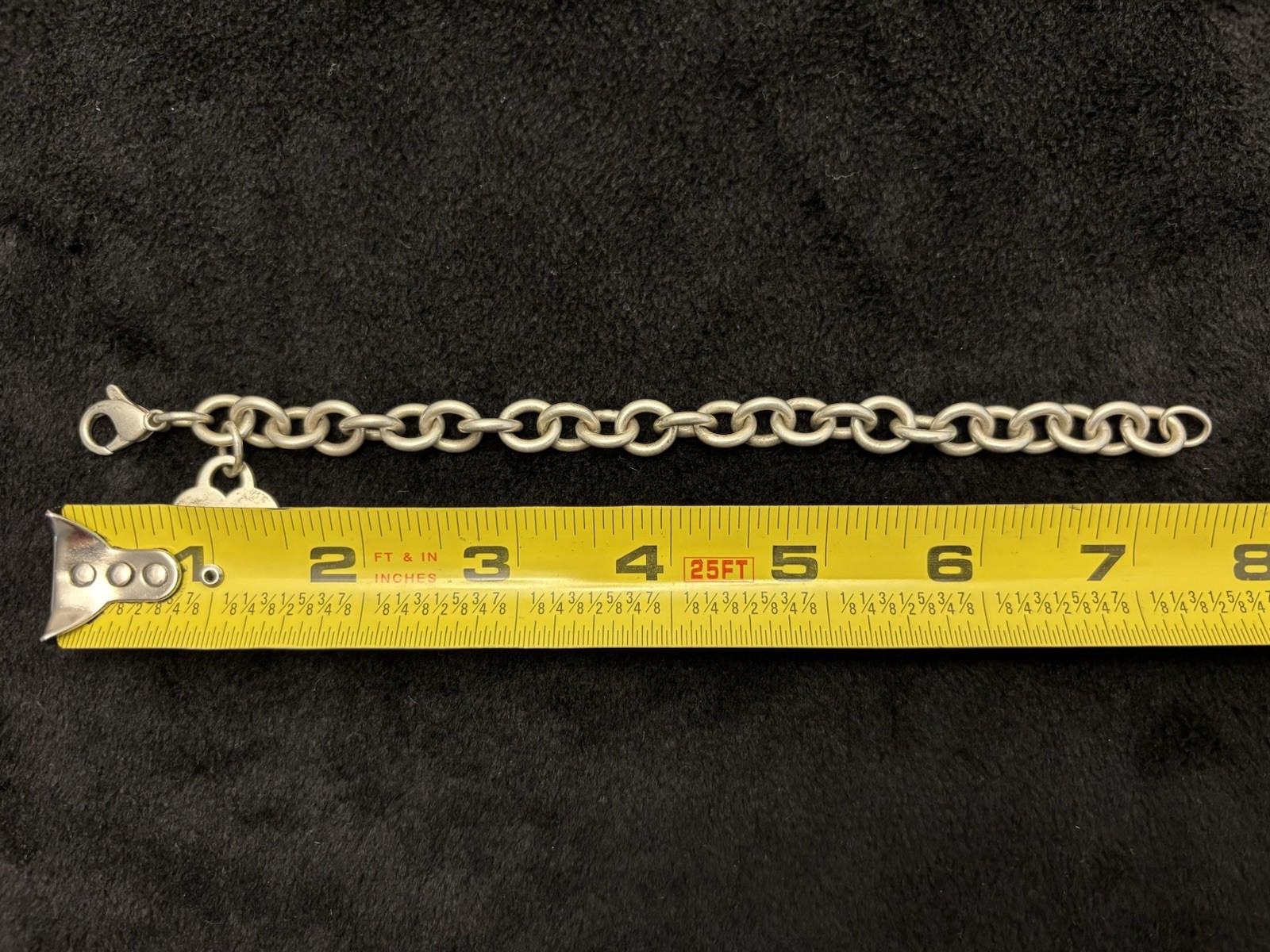 7.5″ Authentic Tiffany & Co. Heart Charm Tag Bracelet Engraved w/ Name Annamaria