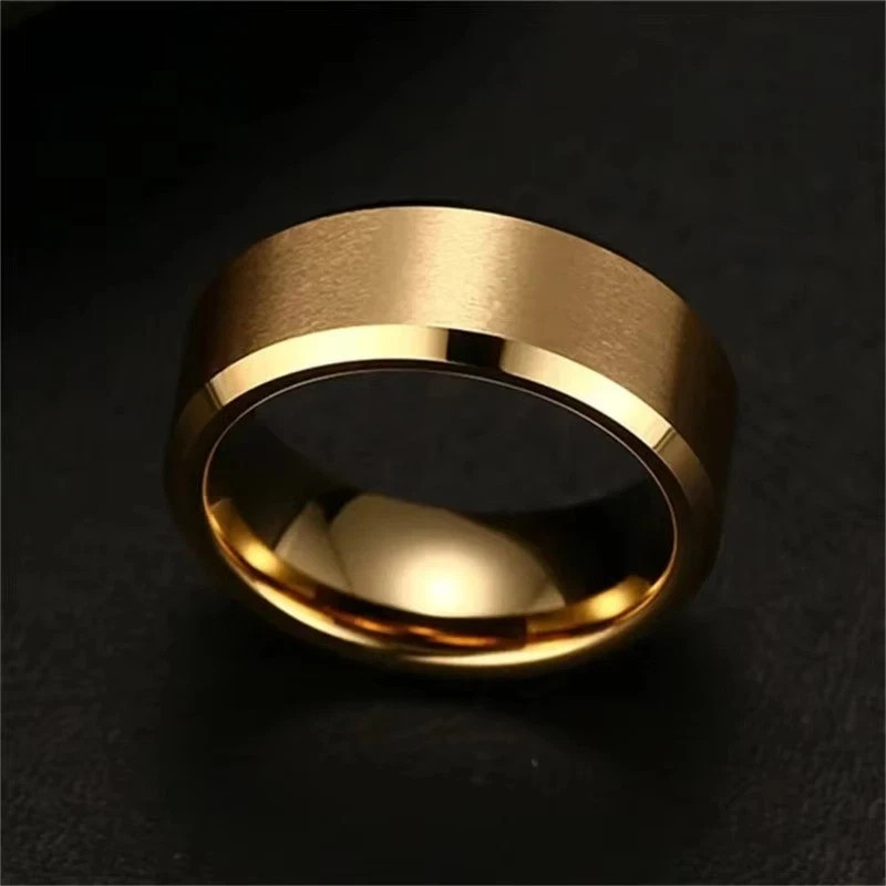 8mm Men Women Titanium Stainless Wedding Lover Couple Ring Gift Sz 5-13