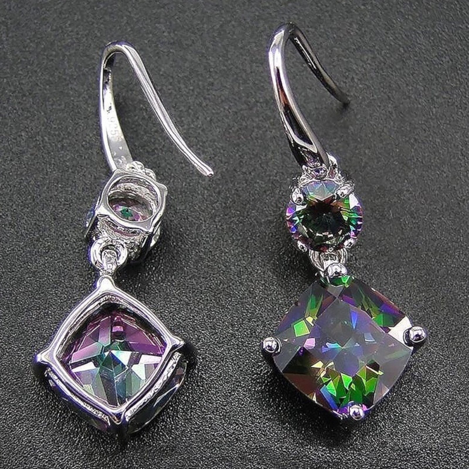 Gorgeous 925 Silver Plated Drop Earrings Women Jewelry Mystic Topaz A39