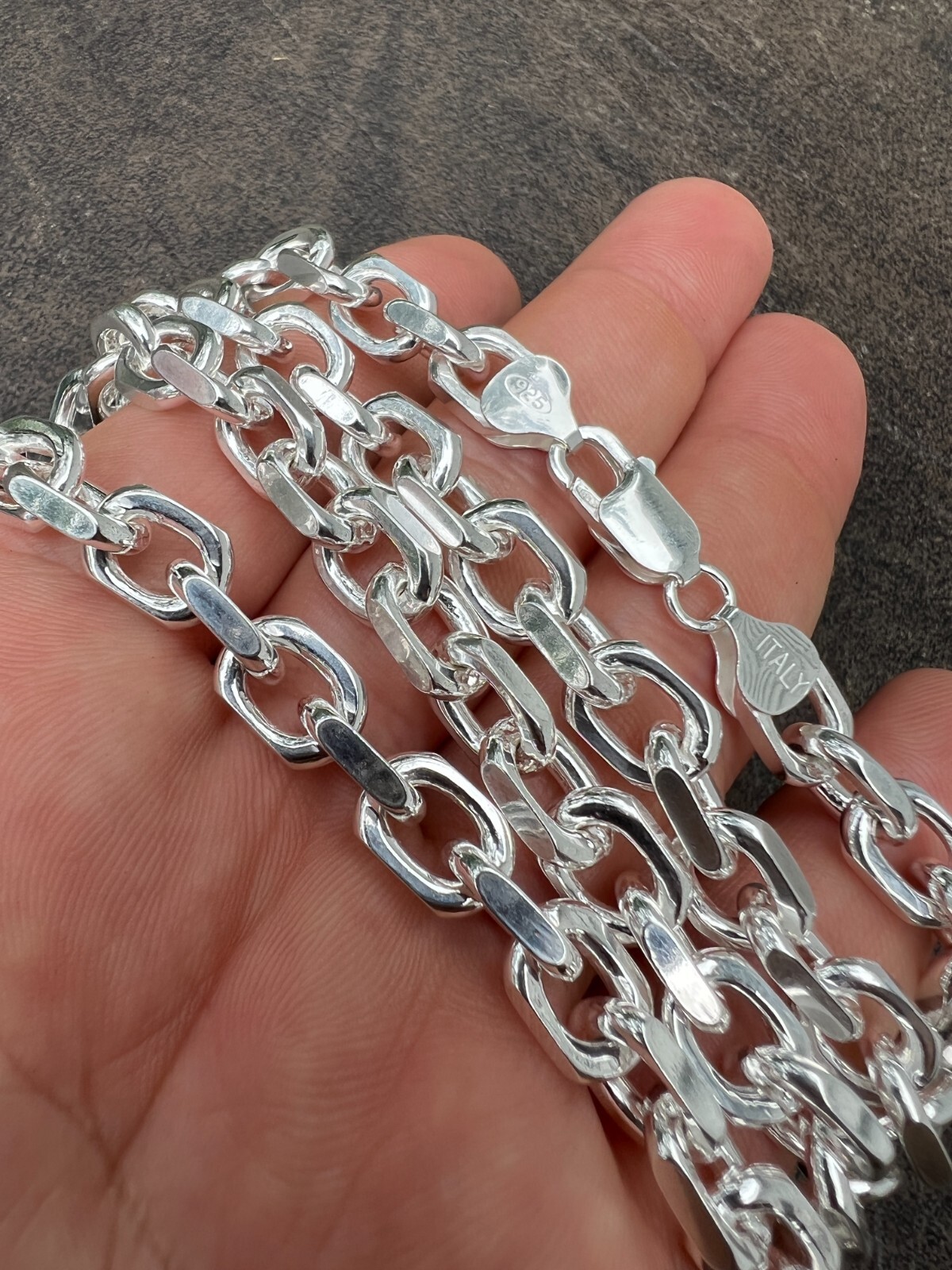 Real 925 Sterling Silver Anchor Cable Chain / Bracelet Rolo Necklace 4-8mm Italy