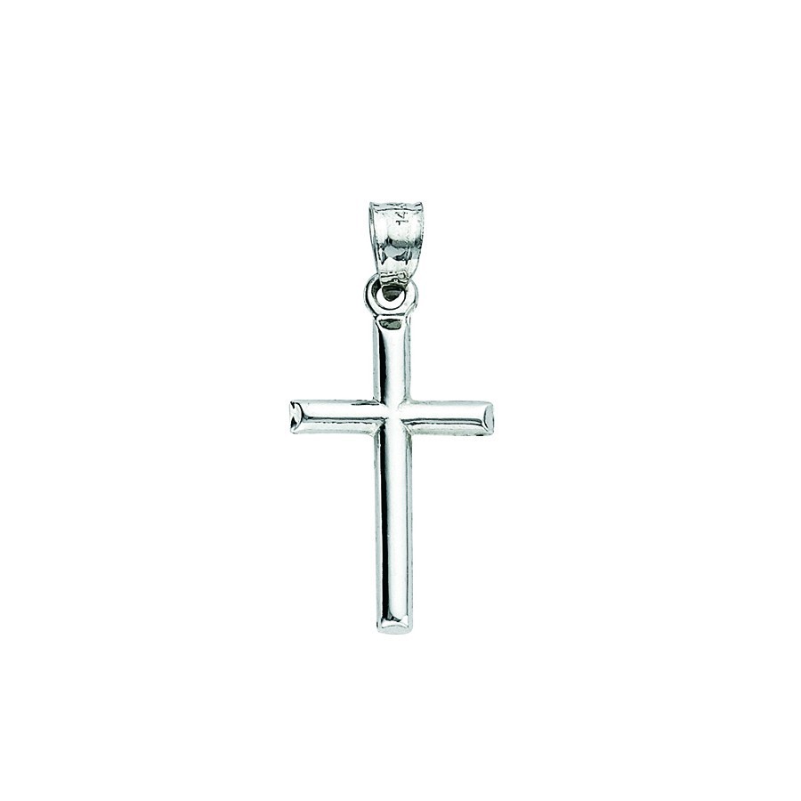14k solid white gold cross 0.4 grams
