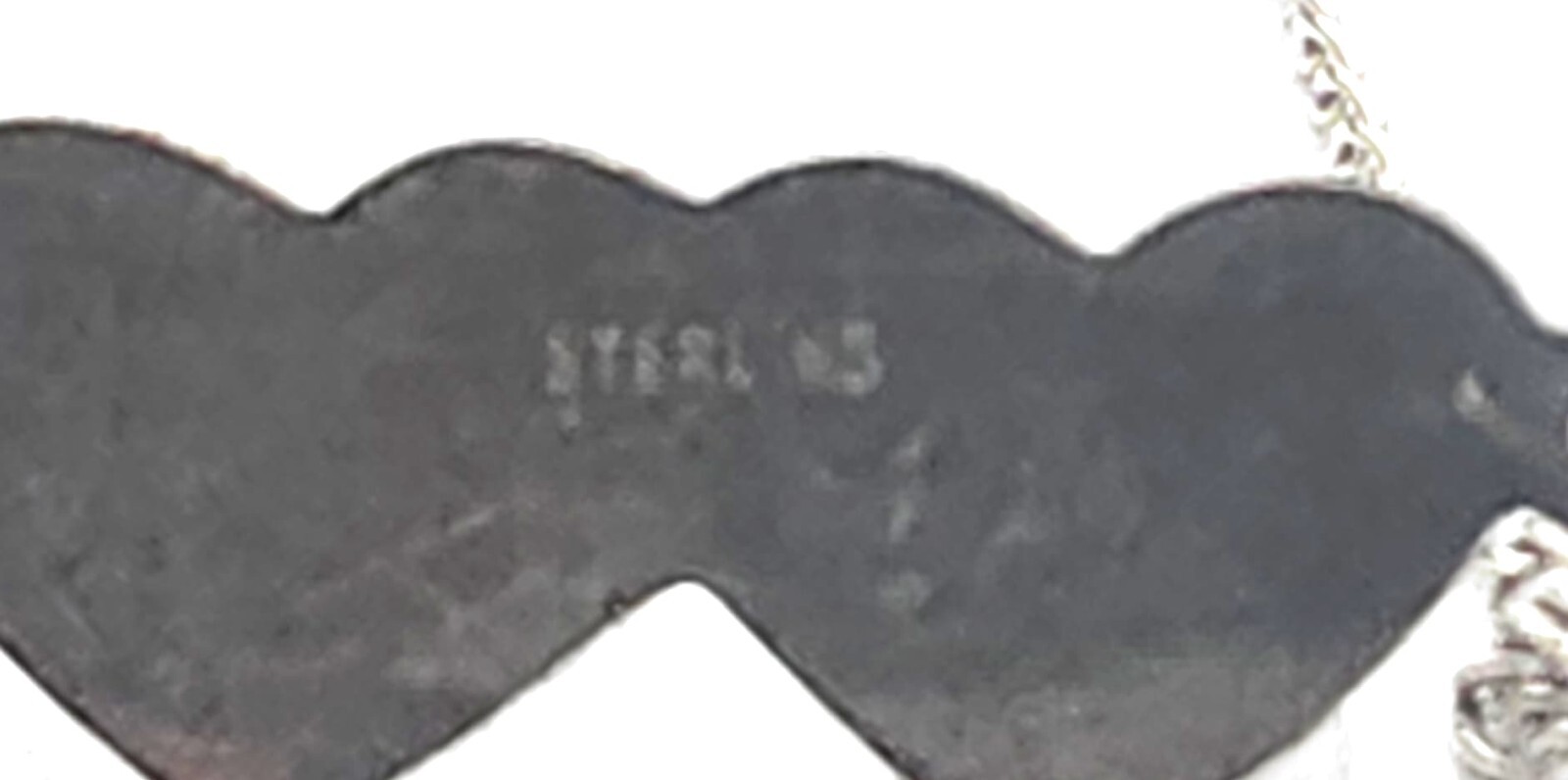 Antique Sterling Silver ID Identification Double Heart Ankle Bracelet 9″ #B204