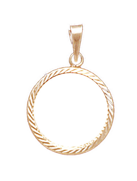 14K Yellow Gold DIAMOND CUT DIE STRUCK BEZEL For 16.5mm Coin