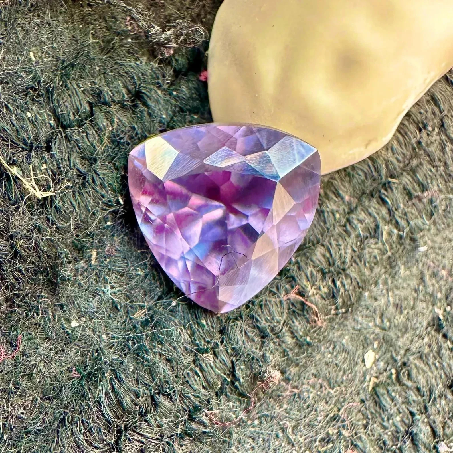 Certified Natural Color Changing Alexandrite 10.50 Ct Trillion Cut Loose Gems T2