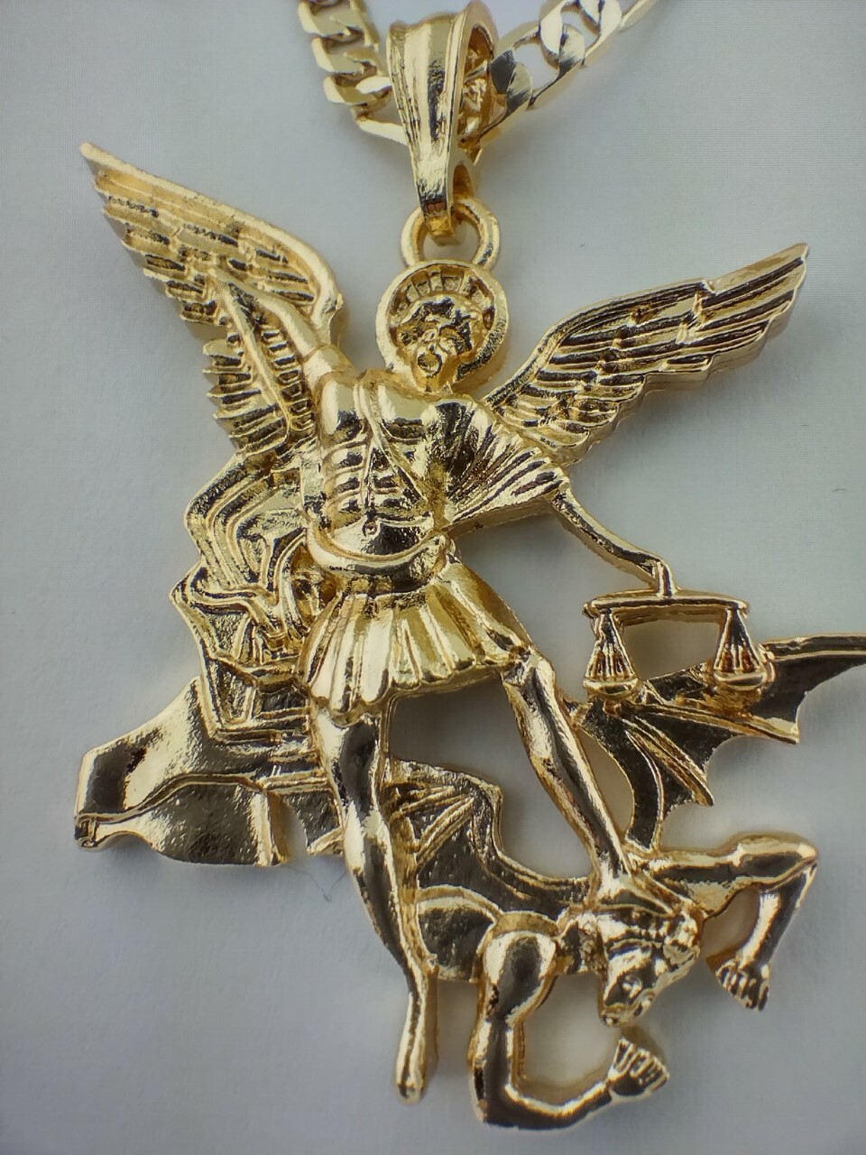 St Michael The Archangel Pendant With chain Dije de San Miguel Arcangel y cadena