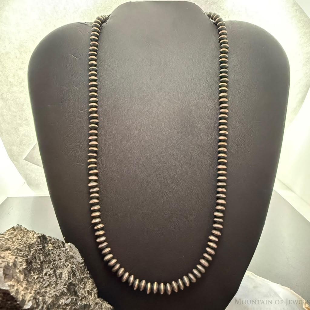 Copper Navajo Pearl Beads Saucer 6 mm Necklace Length 20″-22″ For Women