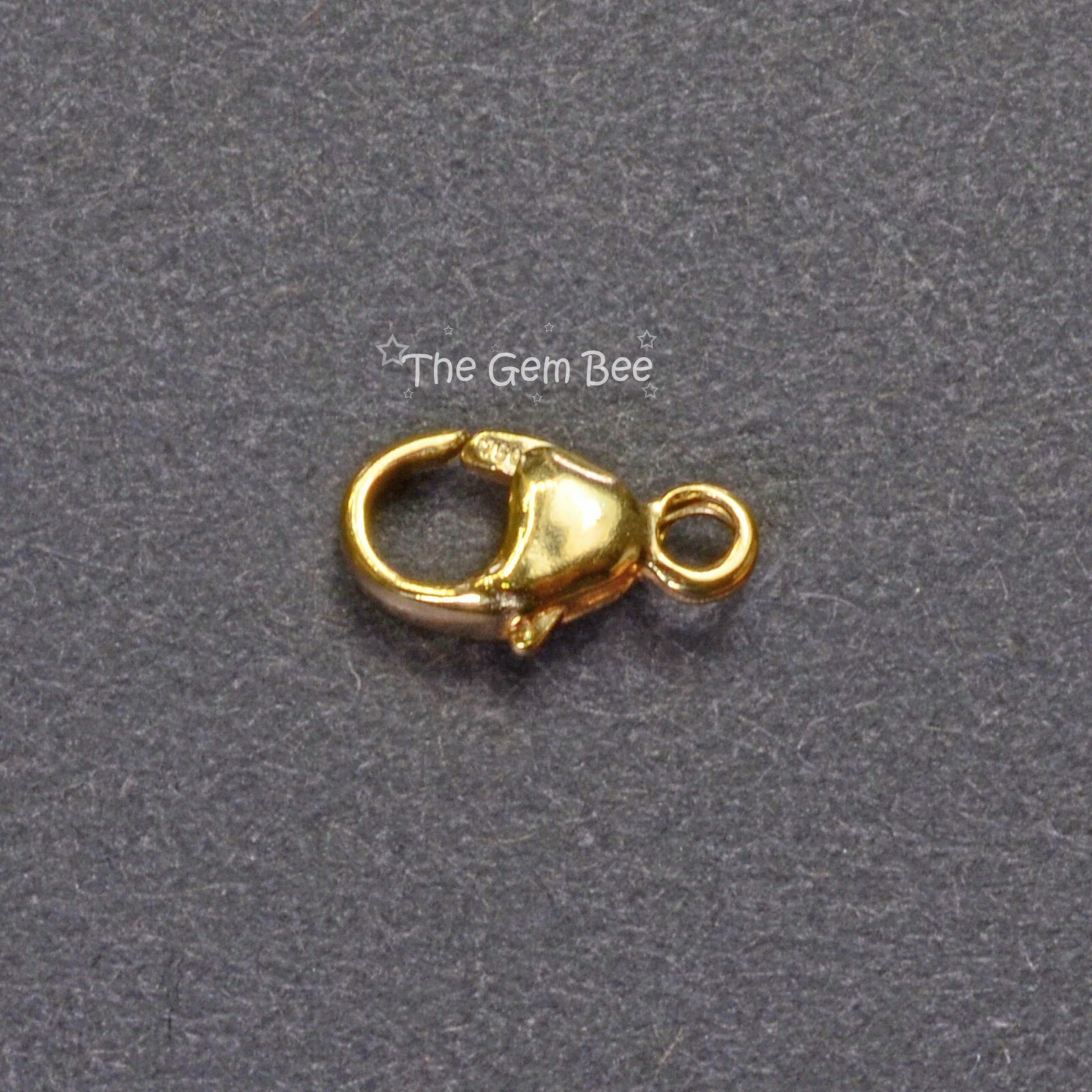 4.5MMx7.8mm 18k Solid Yellow Gold Lobster Clasp With Closed Loop