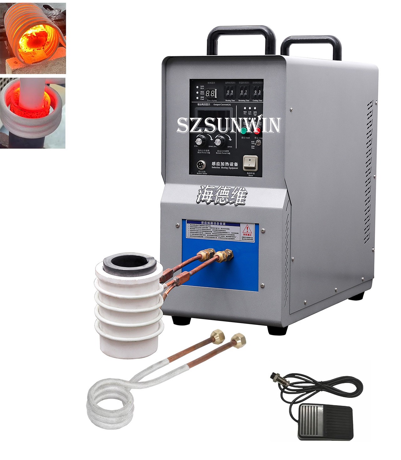 30KW 3-Phase 30-100KHz High Frequency Induction Heater Heating Melting Furnace