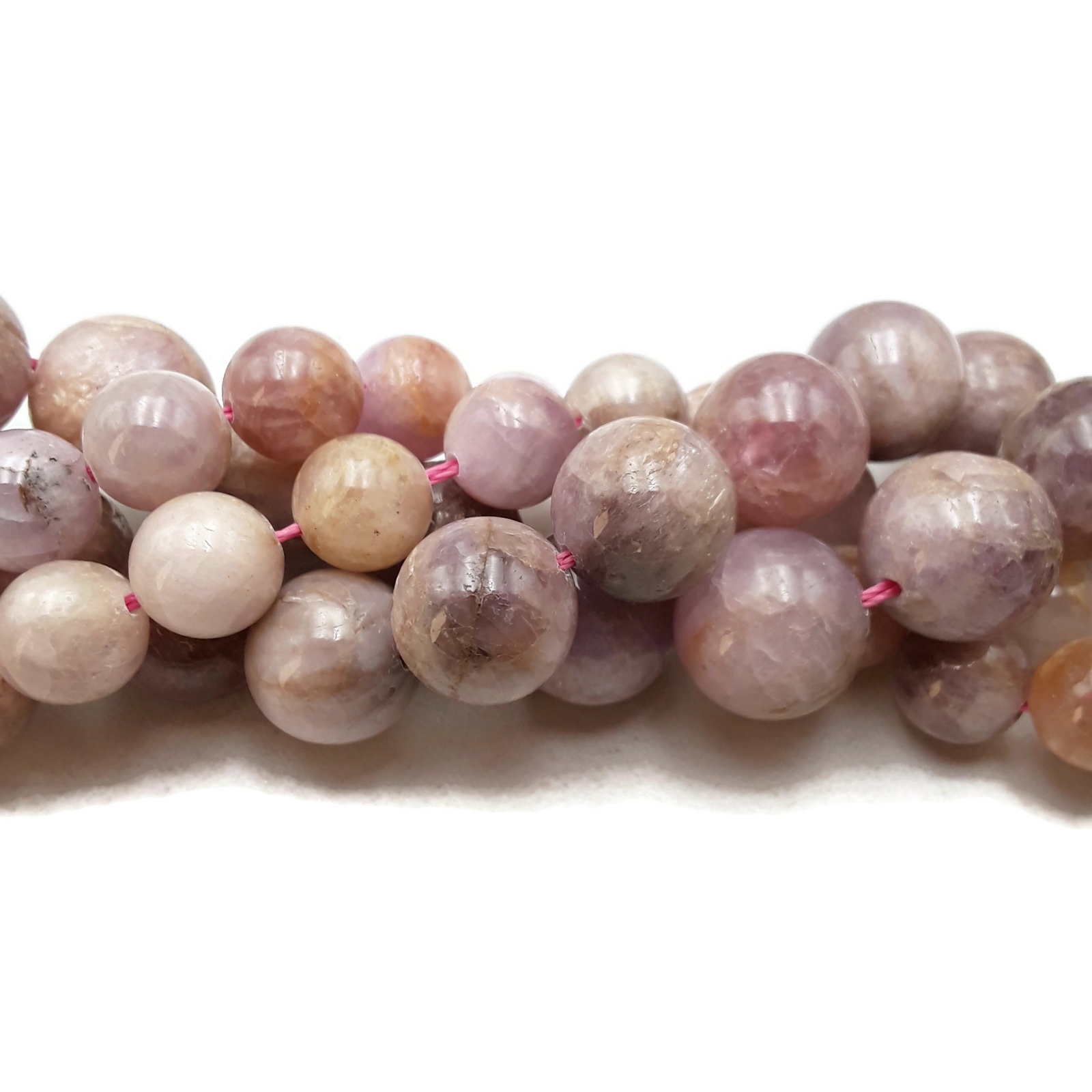 Natural Large Kunzite Smooth Round Beads 10mm 11mm 12mm 13mm 14mm 15.5″ Strand
