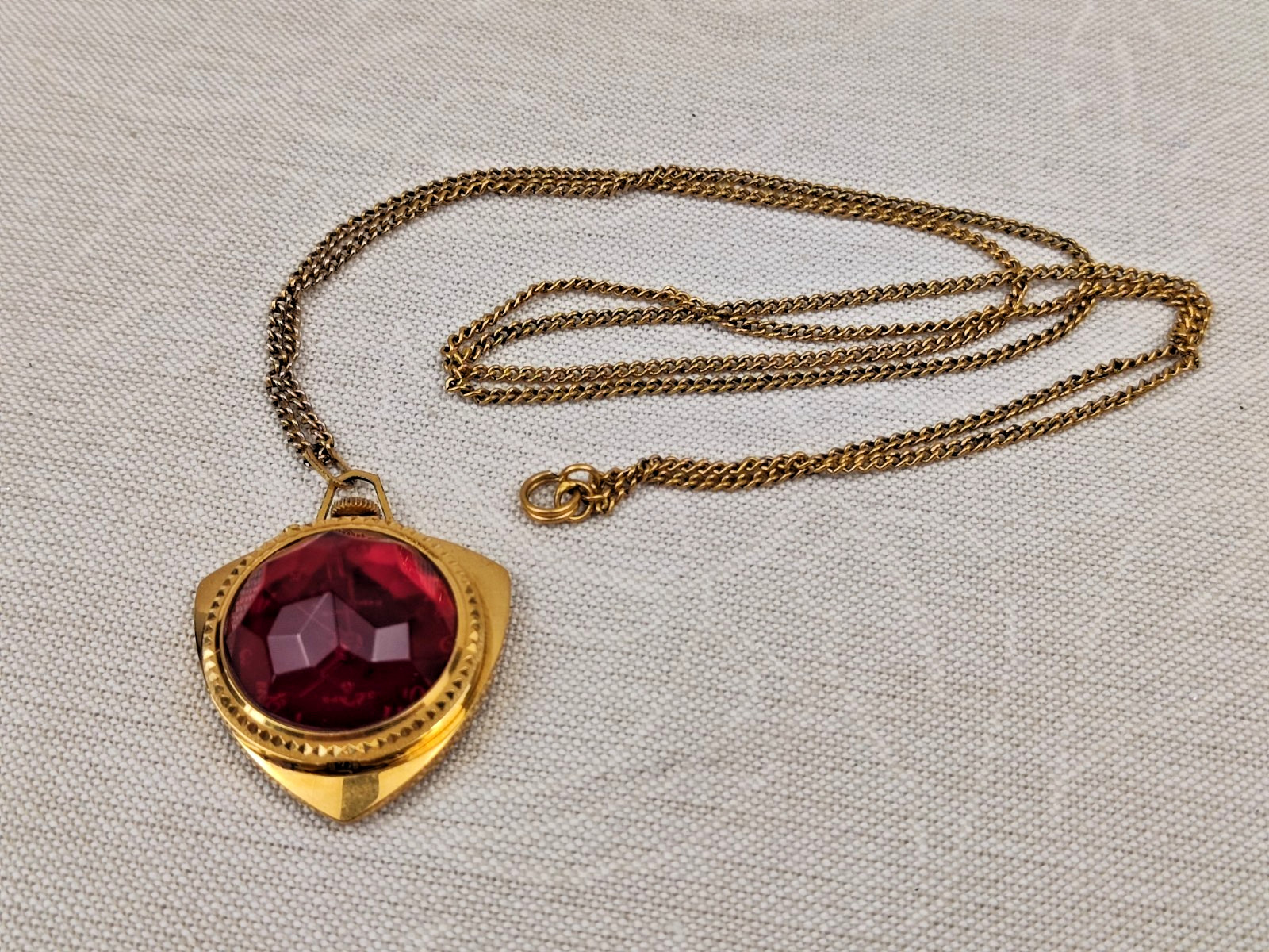 Vintage Gold-Plated Women’s Pendant Watch “Zarya,” USSR, 1970s