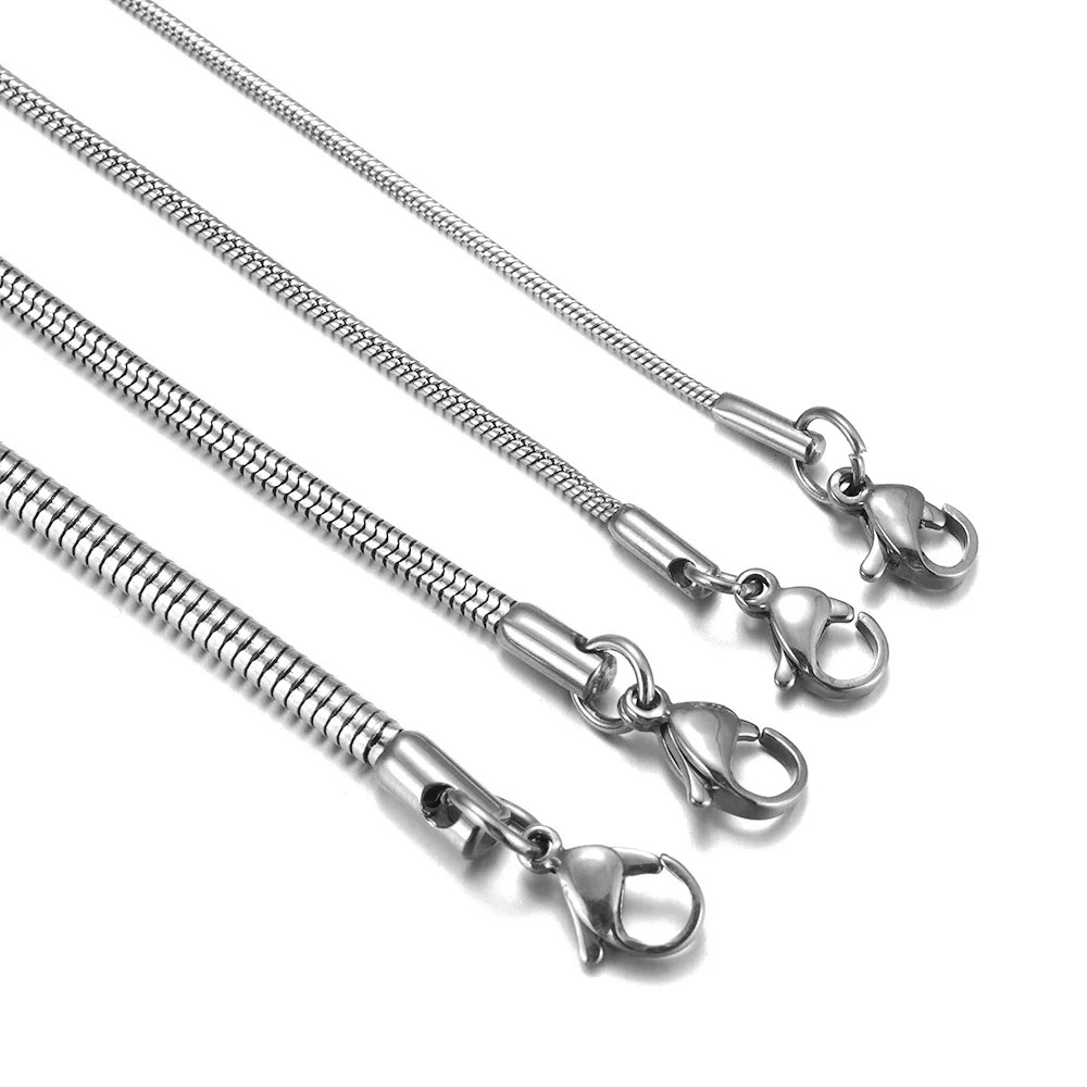 Stainless Steel Finished Chains Necklace Snake Chain with Lobster Clasp Steel To