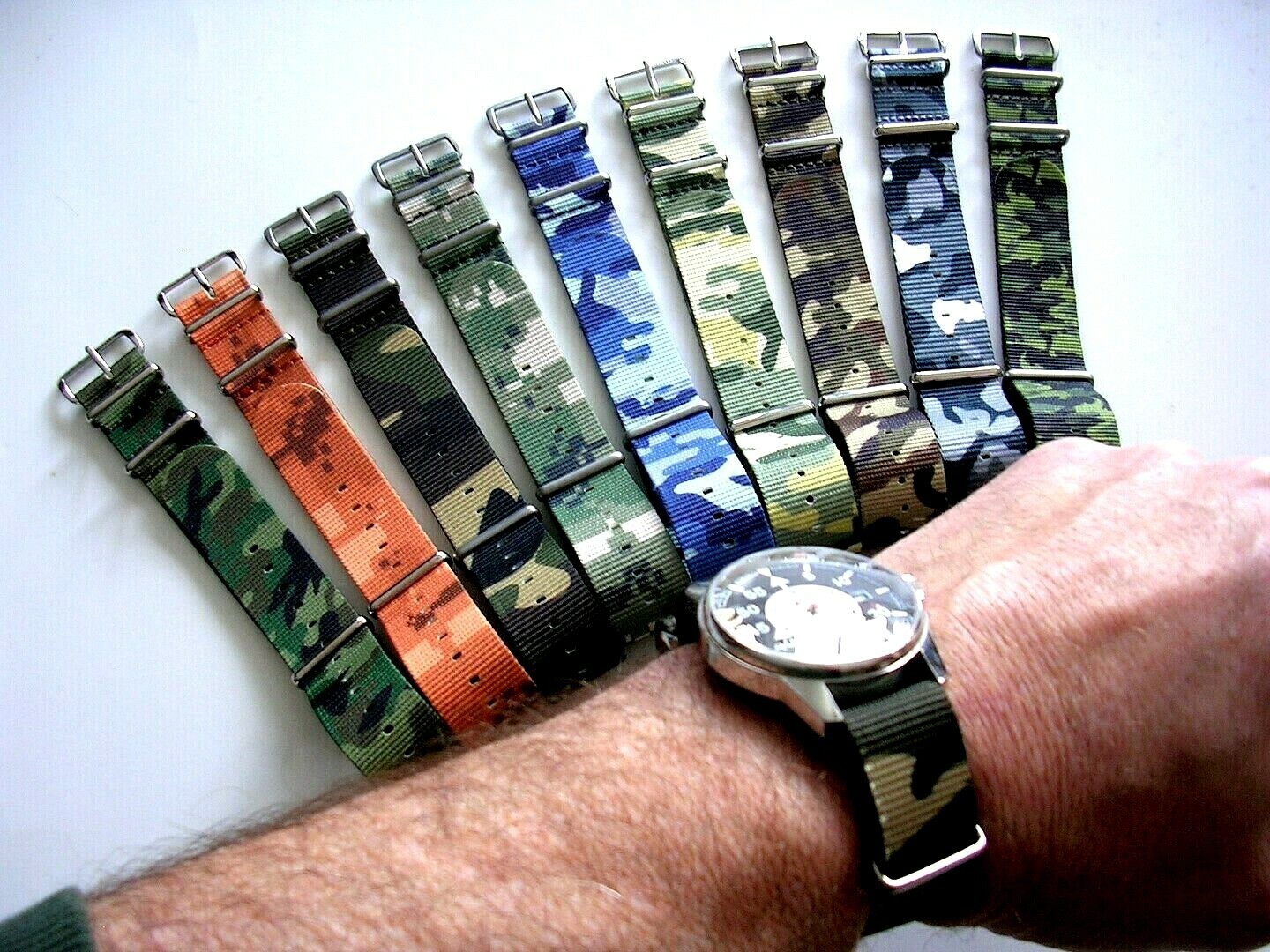 NATO ® CAMO Ballistic nylon G10 watchband Military strap RAF stitched IW SUISSE