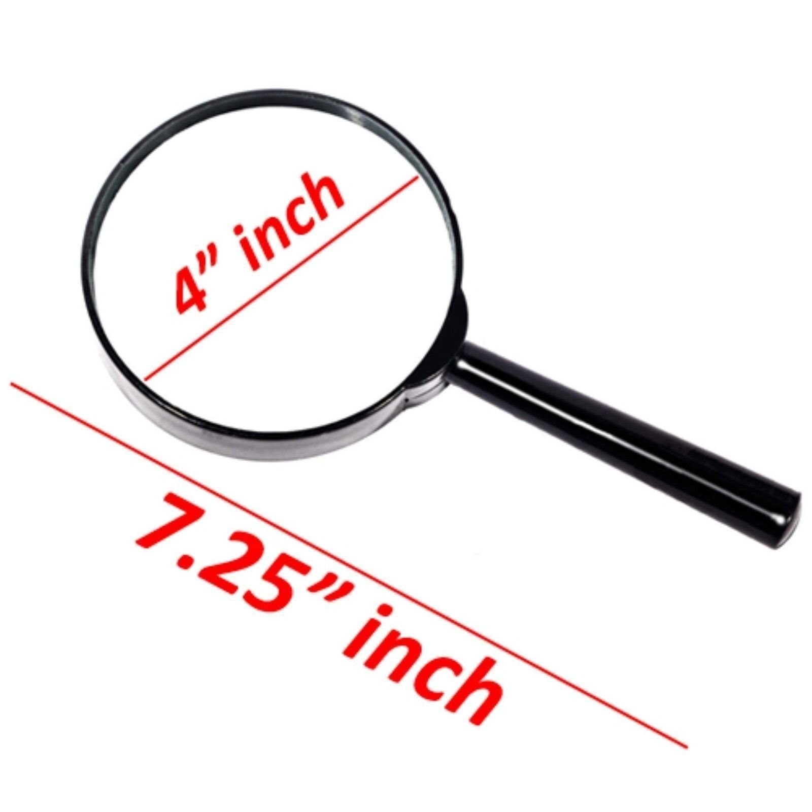 4″ inch Large Handheld Magnifying Glass 3X Power REAL Glass Magnifier