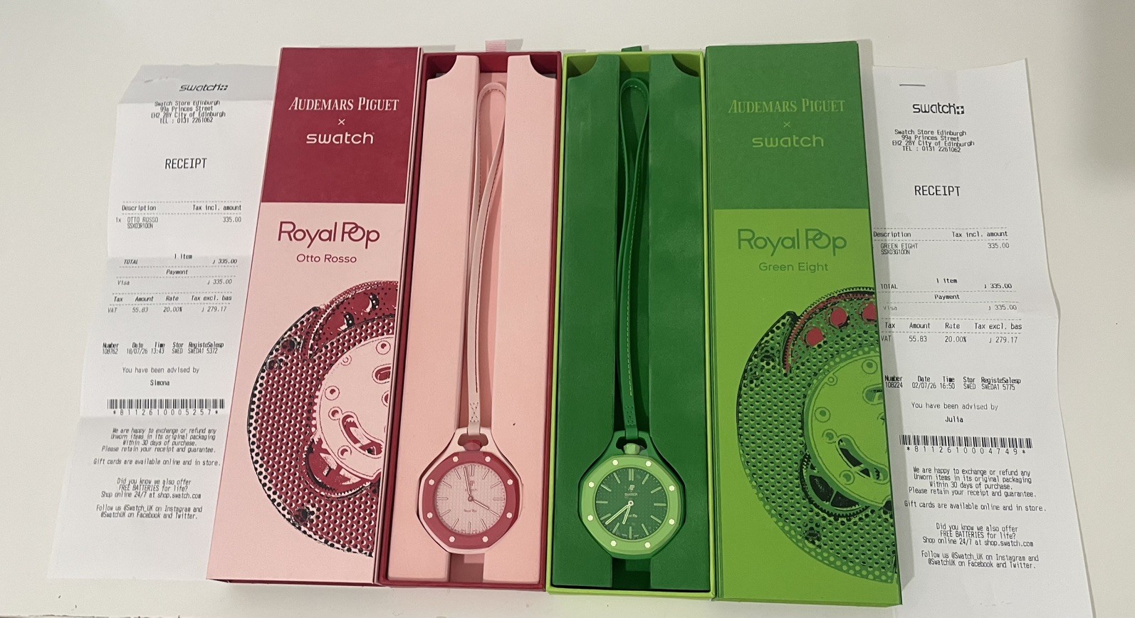 AP X SWATCH | OTTO ROSSO & GREEN OCHO | BRAND NEW SEALED | BAG, BOX RECEIPT✅🚚💨