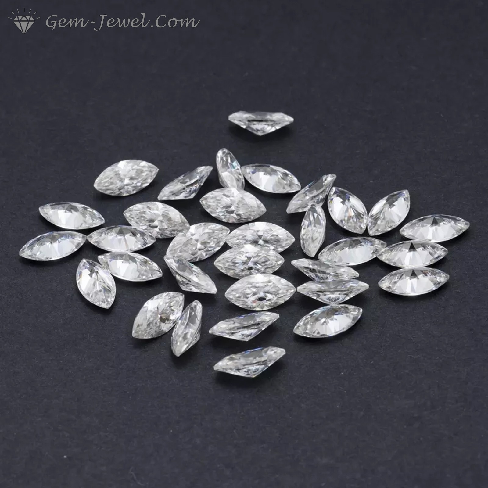 3×1.5 to 8×4 MM Colorless Marquise Cut Loose Moissanite, (0.04 to 0.47 Carat)