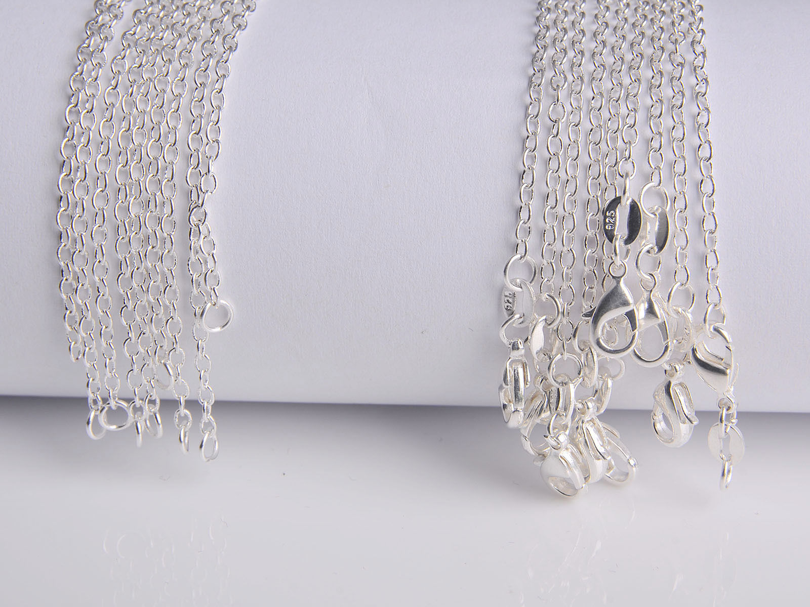 18″ Necklace 1 PC 925 Silver Rolo Chain Male/Female UNISEX
