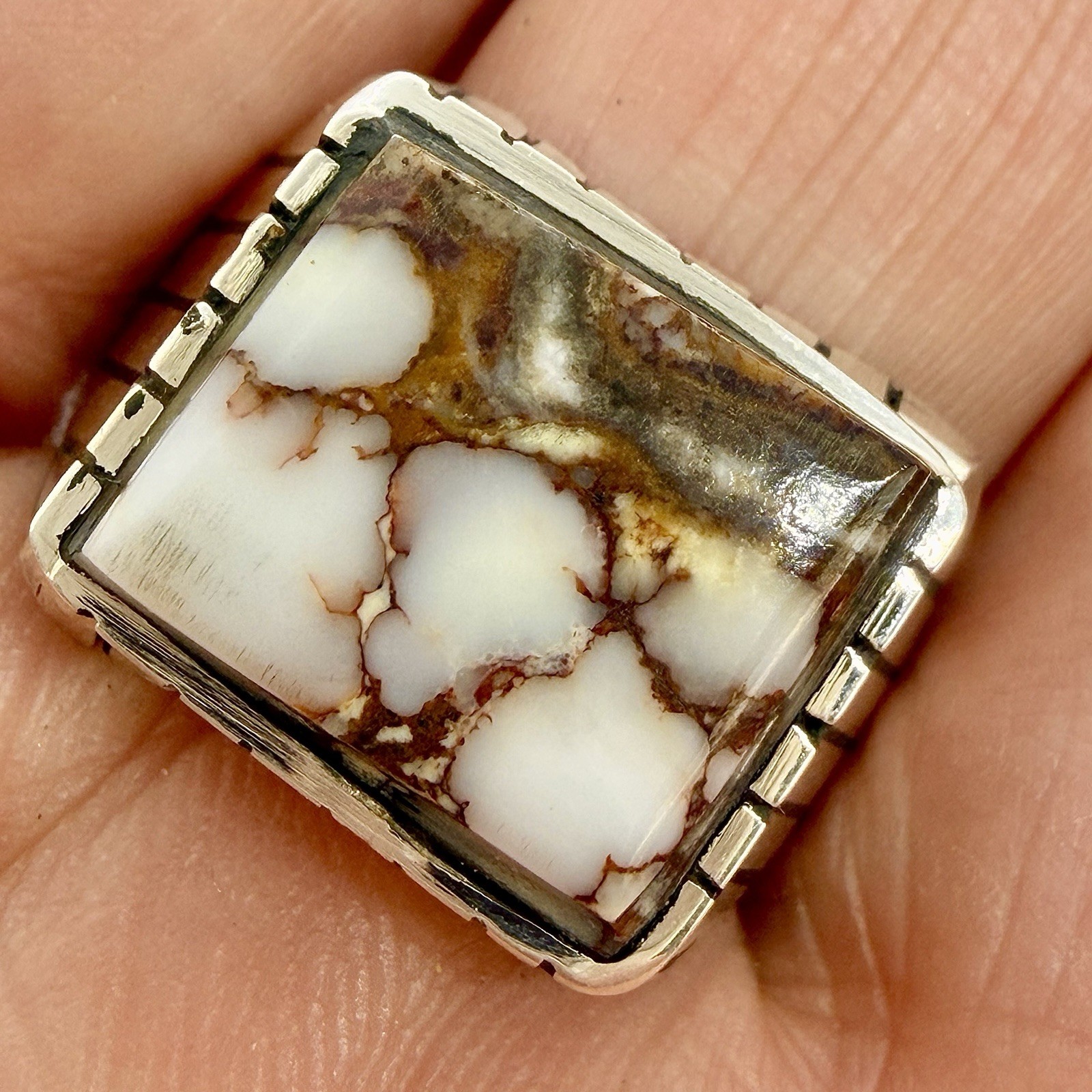 Navajo Wild Horse Men Ring Sz 10 Sterling Silver by Trevor Jack 10.5g Native