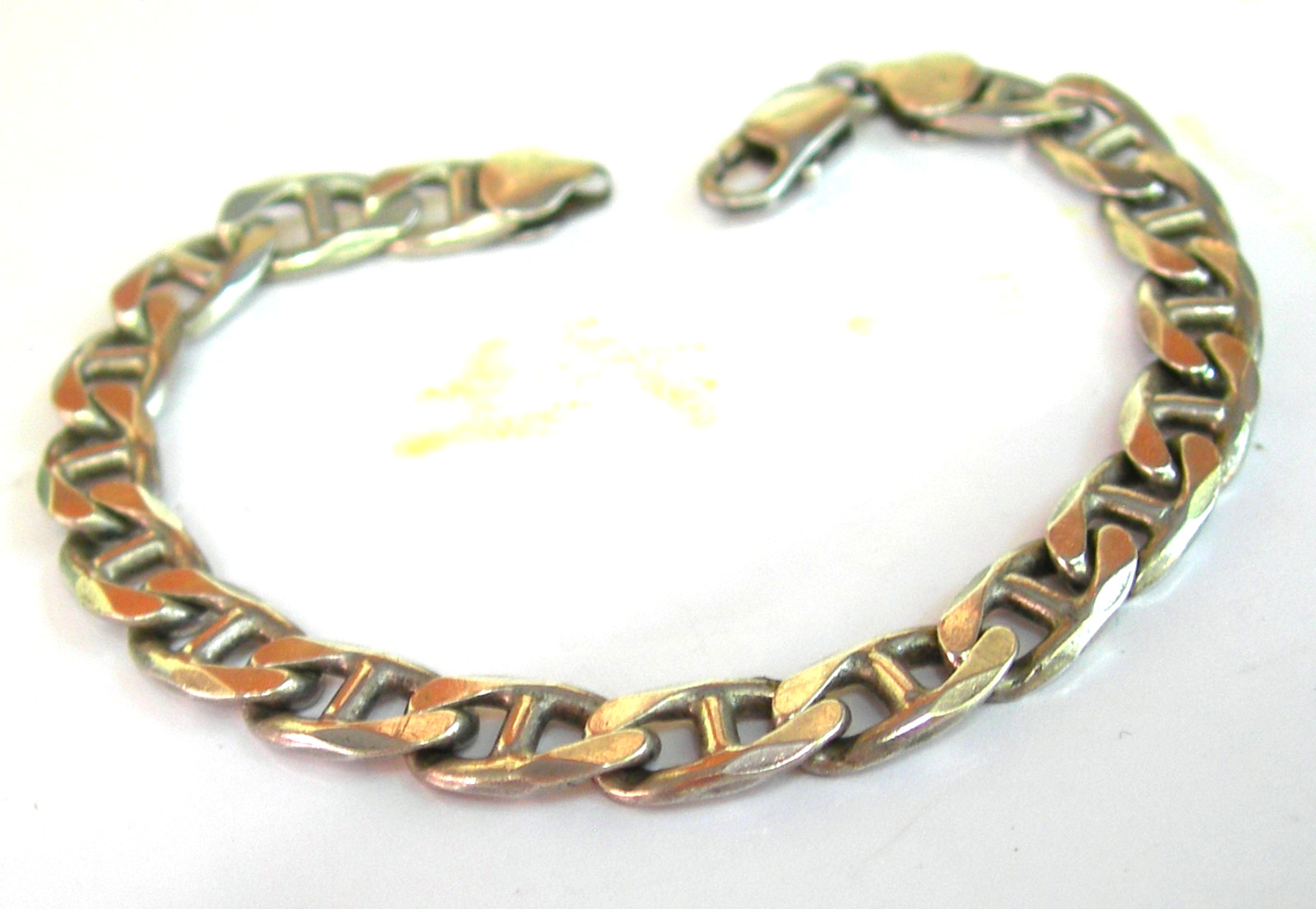 Solid MARINER Chain Bracelet .925 Sterling Silver 7.8mm, 22.33 Grams Italy 8″