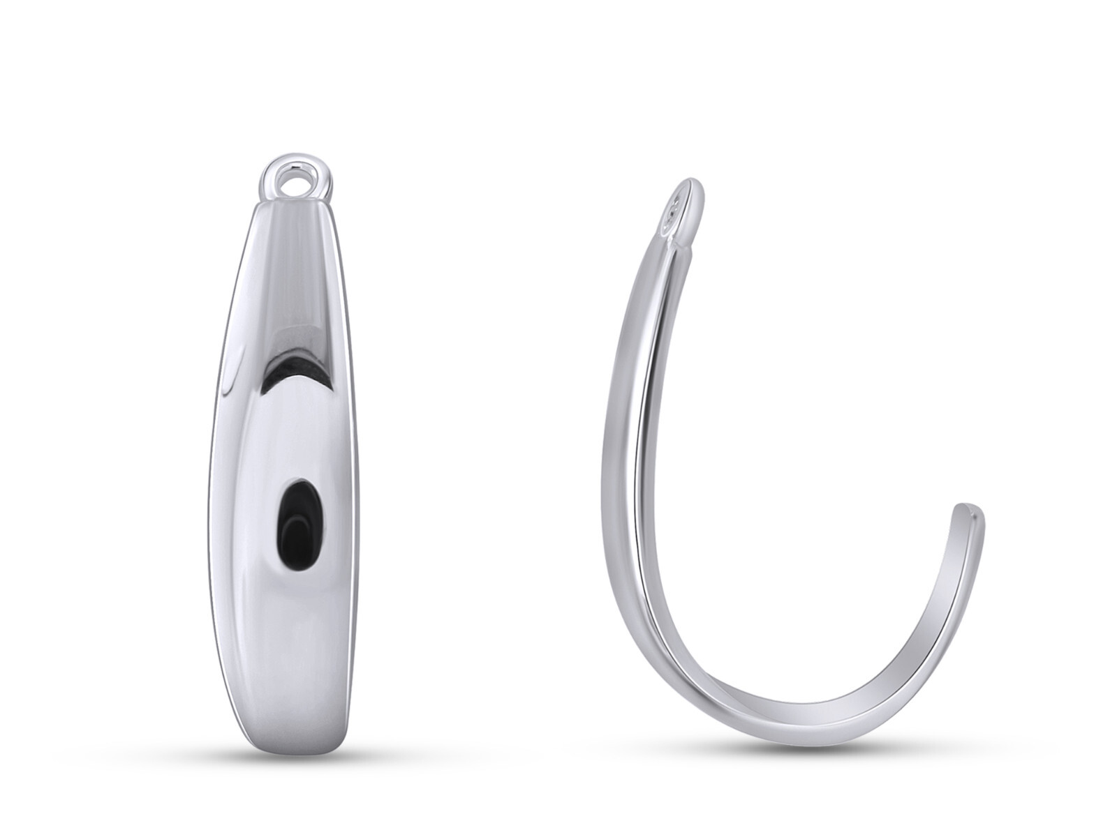 J Hoop Earrings Jacket for Studs Solid 925 Sterling