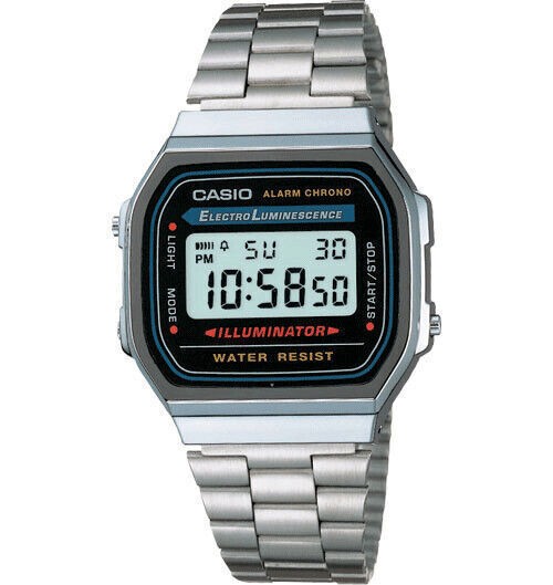 Casio Men’s Watch Classic Digital Dial Stainless Steel Bracelet A158W-1 A168W-1