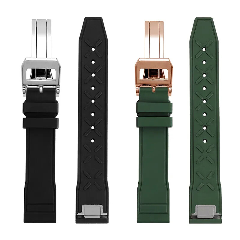Fluoro Rubber Watch Strap for IWC Pilot IW388103/101 20 21mm Quick Release Band