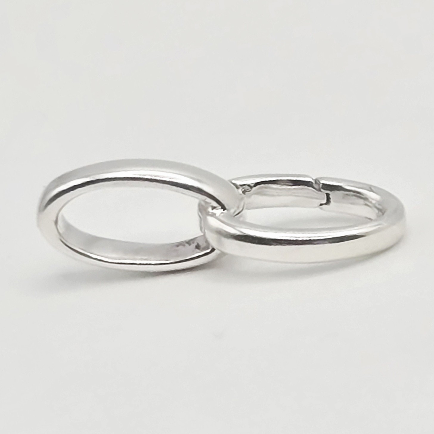 .925 Sterling Silver Oval Double Link Push Hinge Lever Clasp 19x7mm Extender