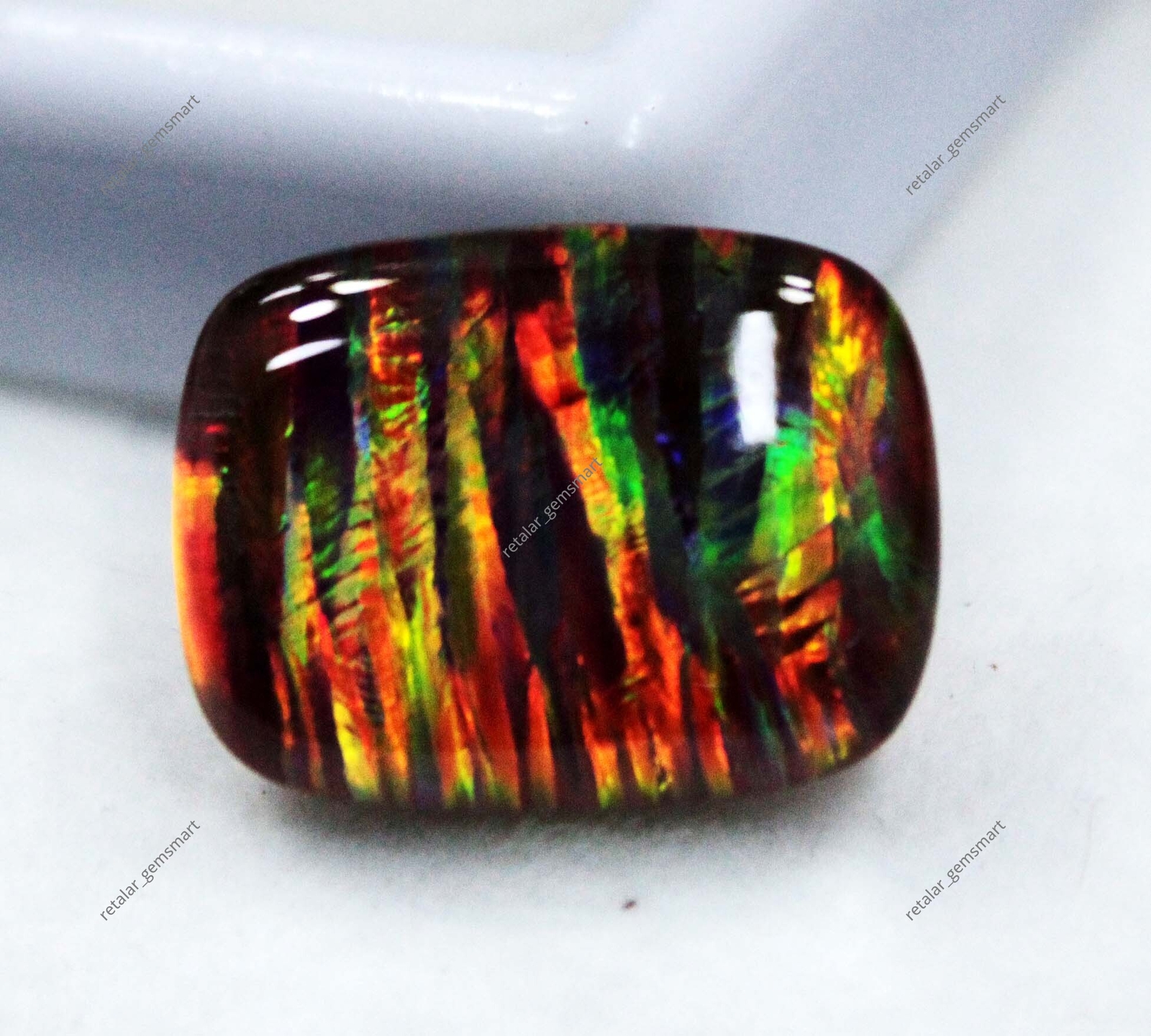 Australian Fire Opal Doublet 10.10 Ct Natural Certified Gemstone