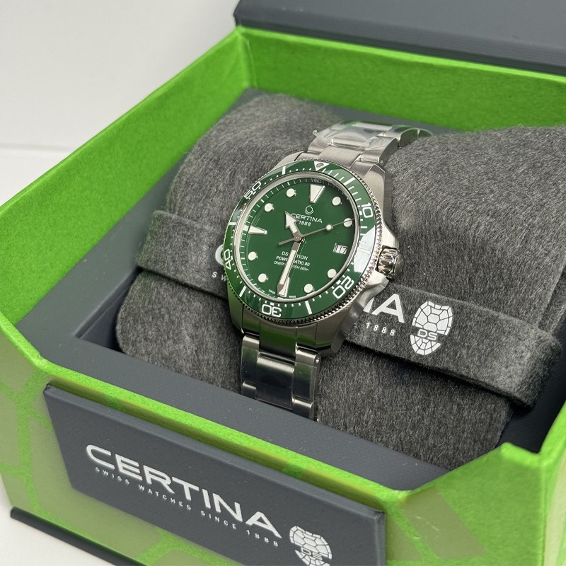 Certina DS Action Diver 38mm Powermatic 80 Green Dial Men’s Watch C0488071109100