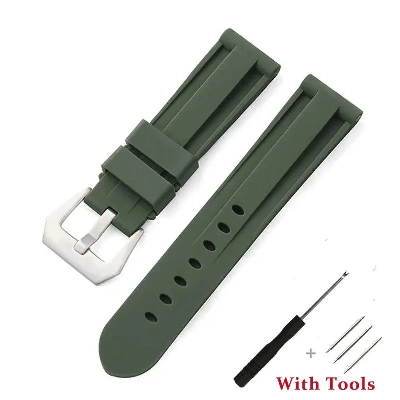 Silicone Rubber Watch Band Sport Replacement Strap 20mm 22mm 24mm 26mm