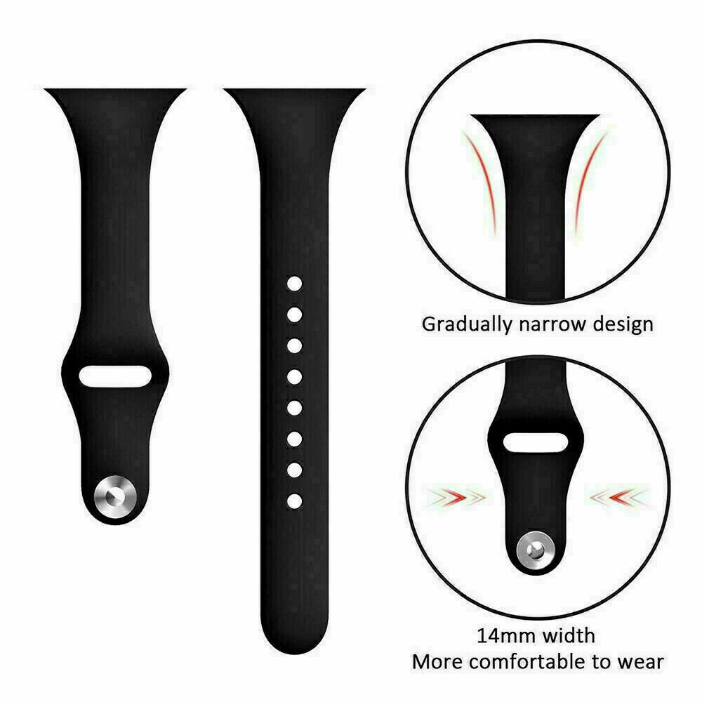 Soft Slender Silicone iWatch Band Strap For Apple Watch Series 9 8 7 41mm 45mm