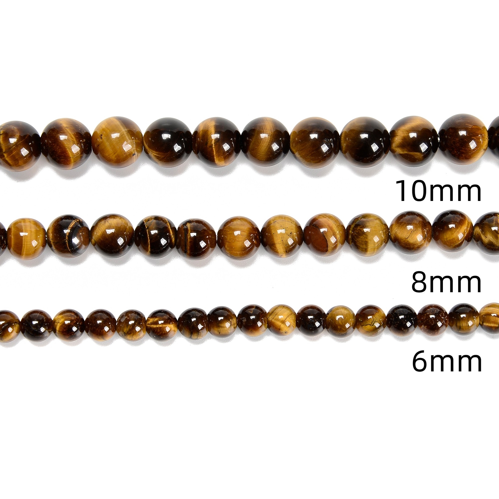 Yellow Tiger Eye Smooth Round Beads 4mm 6mm 8mm 10mm 12mm 14mm – 20mm 15.5″ Strd