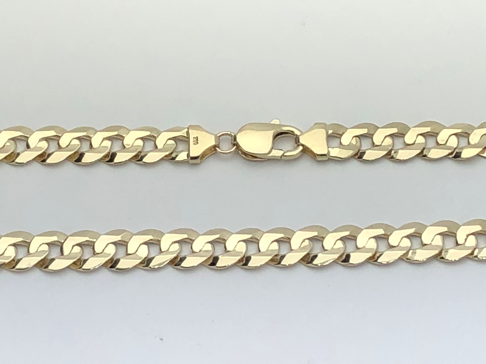 14k Yellow Gold Solid Curb Cuban Link Chain Necklace 26″ 9mm 55.1 grams