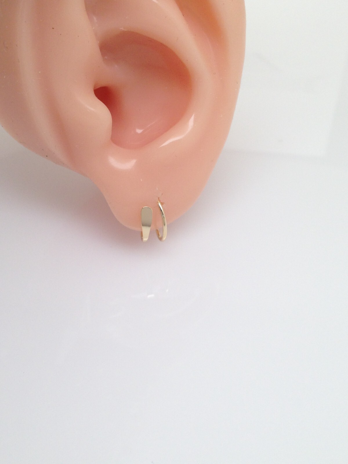 925 Sterling Silver Spiral Threader Huggie Hoop Earrings Womens 10mm x0.5mm TINY