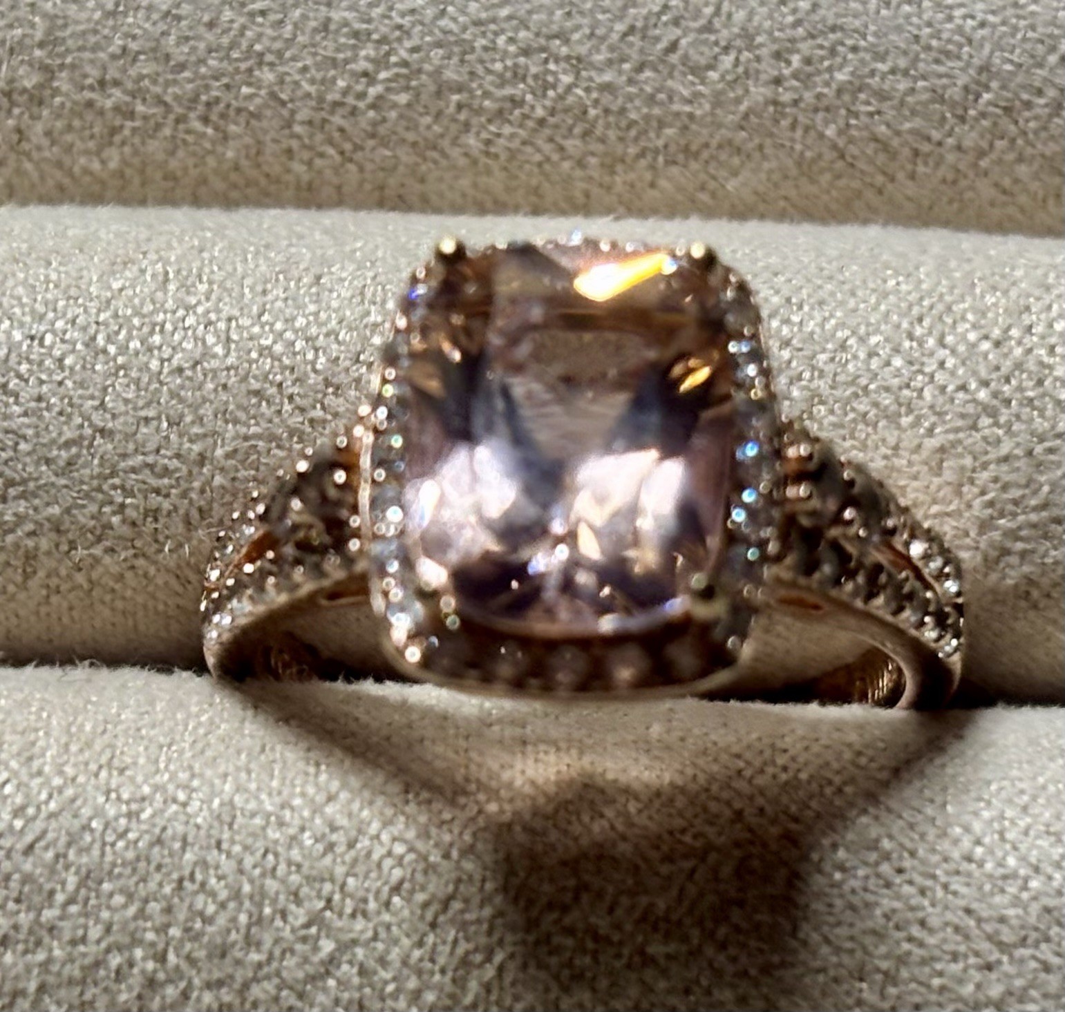 Jtv Coctail Morganite Simulant 18k Rose Gold Over Sterling Silver Ring
