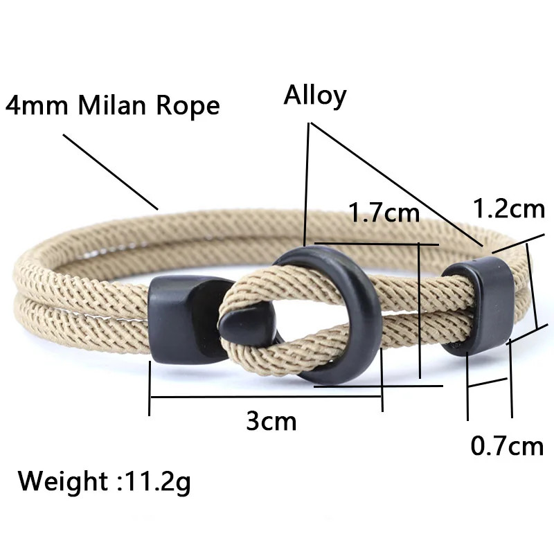 New Men Apparel Accessories Bracelet Bilayer Milan Rope Nautical Wrap Rope